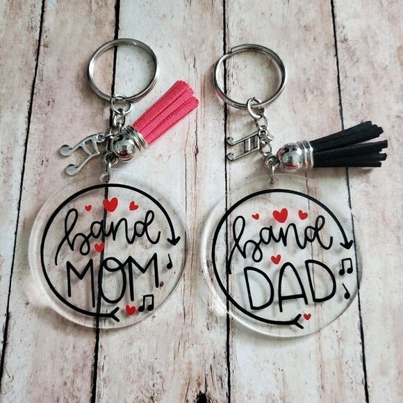 Band Mom Keychain, Band Dad Keychain, Music Note Keychain - Picture 14 of 15